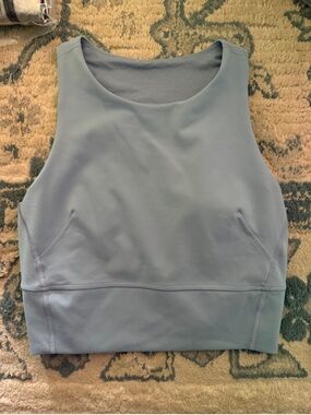 Lululemon Wunder Train Sports Bra High Neck Chambray Size 6